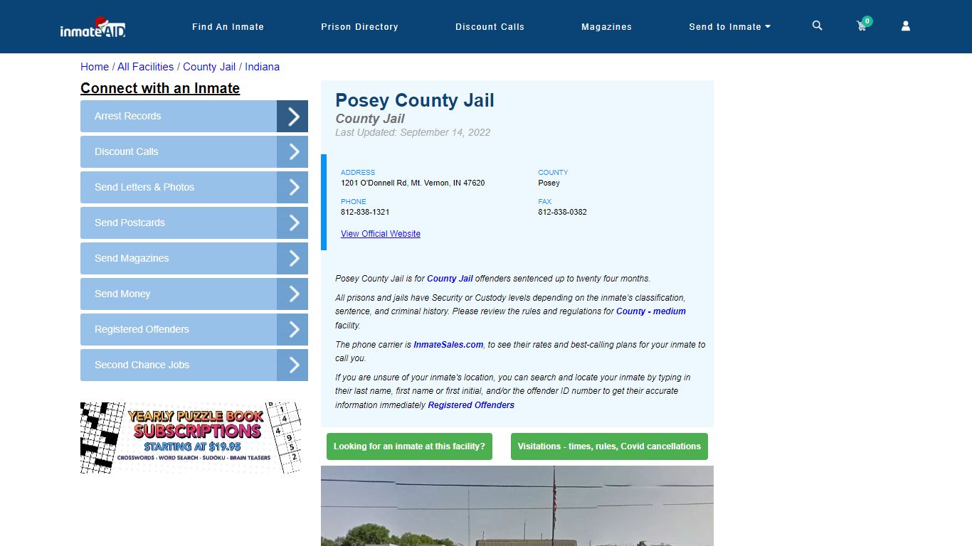Posey County Jail - Inmate Locator - Mt. Vernon, IN